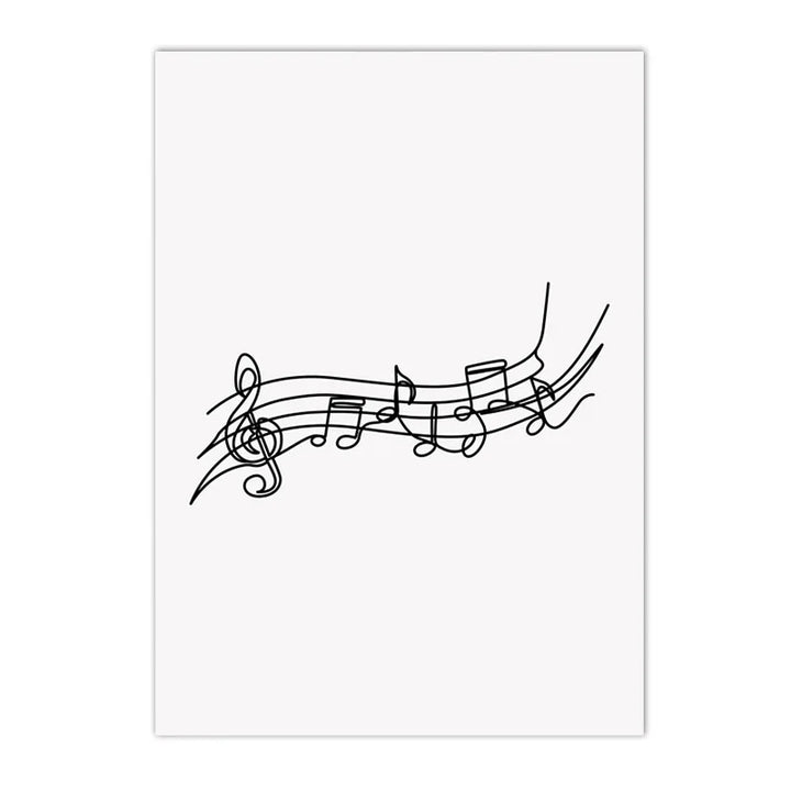 Lienzo abstracto con teclado de piano en blanco y negro: pósteres de pared con partituras nórdicas para decorar el dormitorio y la sala de estar.