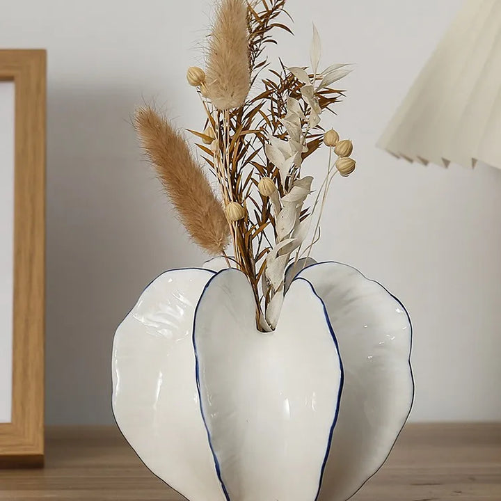 Ceramic Carambola Vase – Modern Tabletop Flower Centerpiece