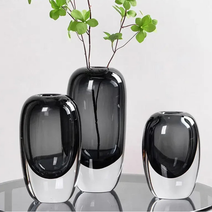 Transparent Crystal Glass Vase – Modern Flower Arrangement Decor