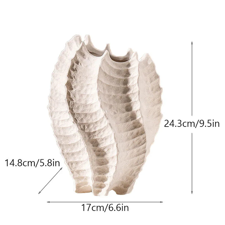 Ceramic Coastal Vase – Nordic Starfish & Waves Decor