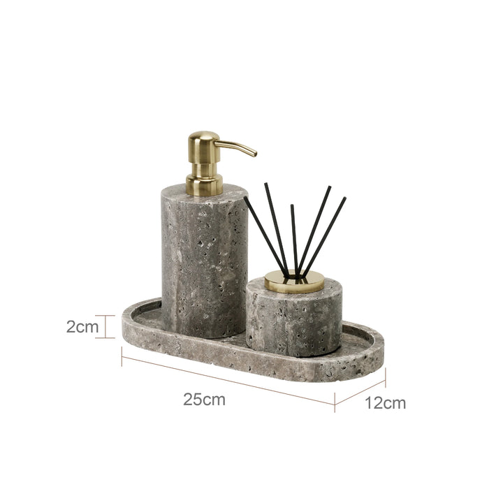 Grigio Travertine Bathroom Set – Natural Marble Accessories