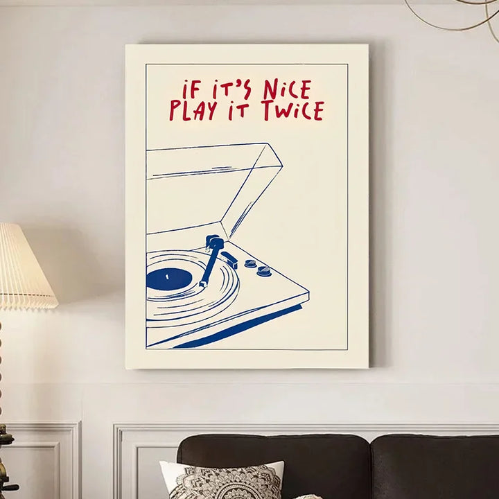 Retro Record Player Canvas – Modern Music Wall Art