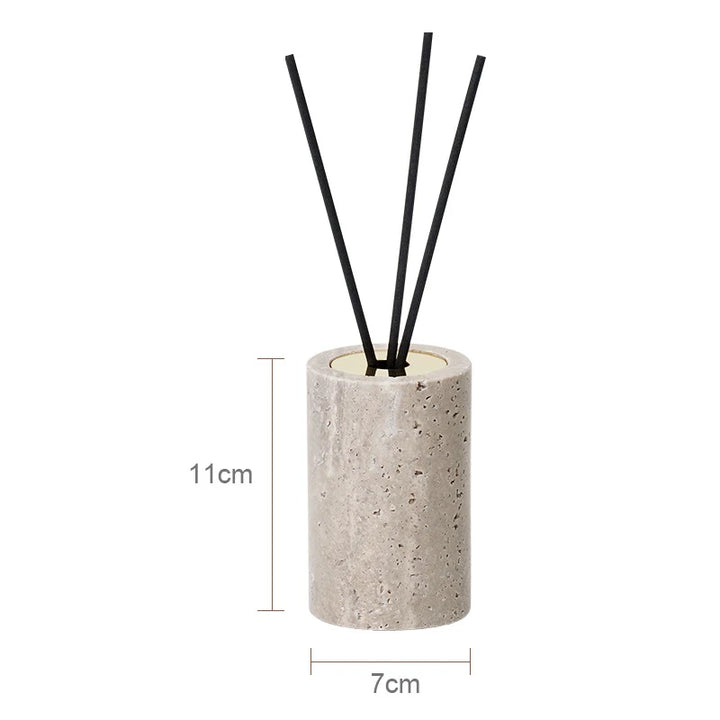Grigio Travertine Bathroom Set – Antique Natural Stone Accessories with Soap Dispenser, Tray, Diffuser & More