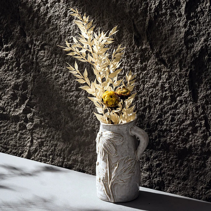 Wabi Sabi Ceramic Vase – Nordic Retro Tabletop Decor