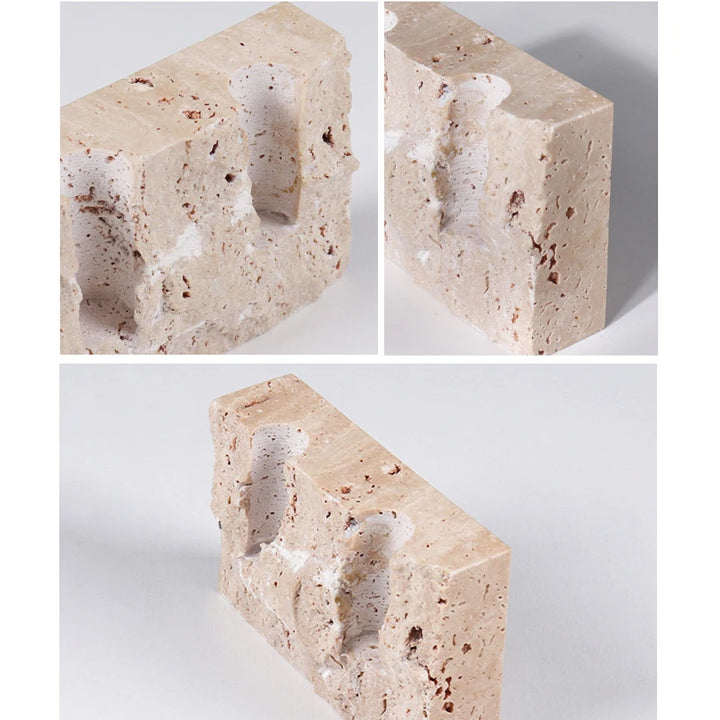 Natural Marble Candle Holder – Vintage Travertine Candlestick