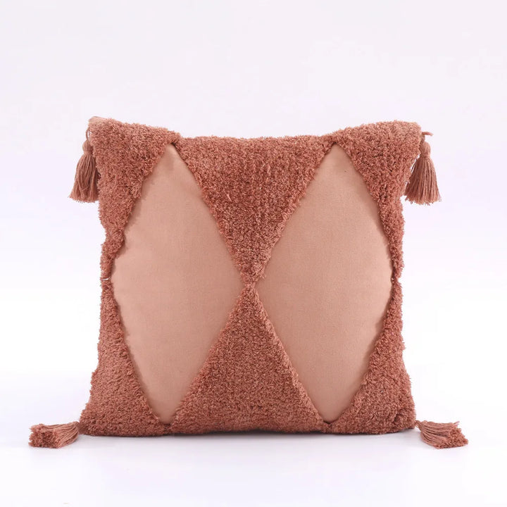 Boho Chenille Tufted Cushion Cover – Luxury with Tassels