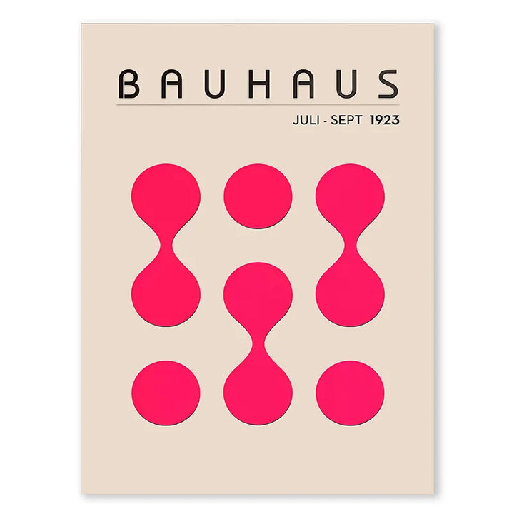Pink Bauhaus Abstract Canvas Print – Modern Wall Art