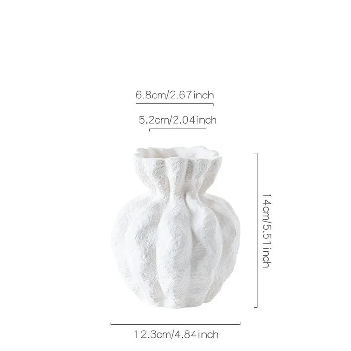 Nordic White Ceramic Vase – Modern Centerpiece Decoration